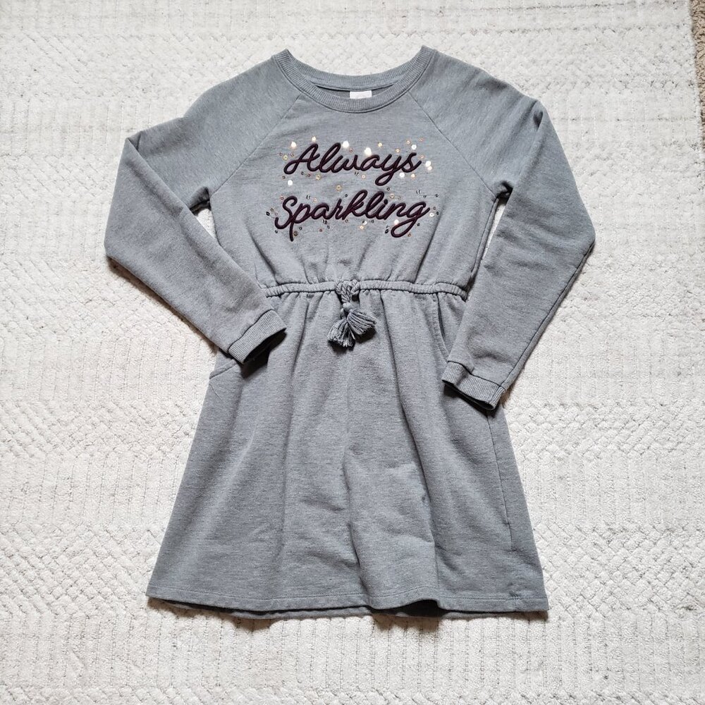 Wonder Nation Girls’ “Always Sparkling” Long Sleeve Dress – Size L (10/12) - Picture 2 of 13